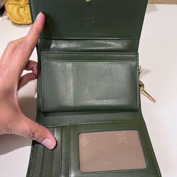 MCM ARMY GREEN COLORED TRIFOLD WALLET - Picture 10 of 13